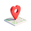 Emplacement de carte en forme de coeur